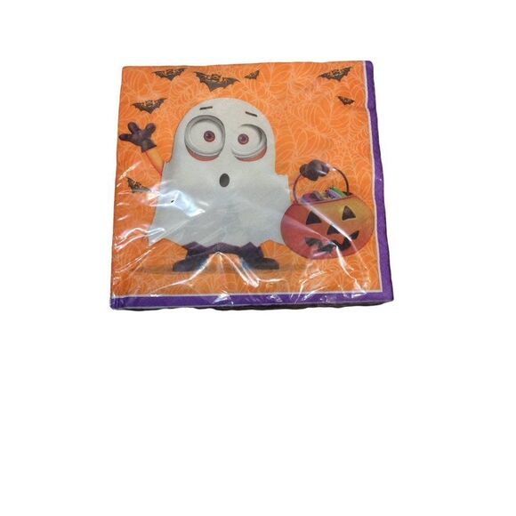 DESPICABLE Me Halloween Napkins 16 Count (3 packs) 13 inches x 13 inches Orange - Picture 1 of 2